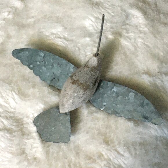 Five Handmade Steel and Wood Hummingbird Christmas Hanging Ornaments - Picture 5 of 12